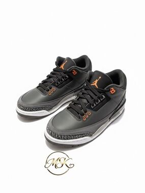 Jordan Men’s Low Top Sneakers - Black with Orange Accents